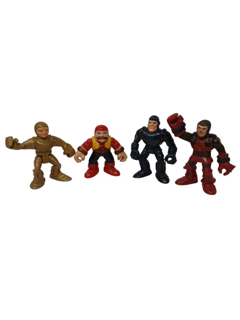 Set Of 4 Imaginext Castle Series Action Figures Three Knights & Battle Coach #J7